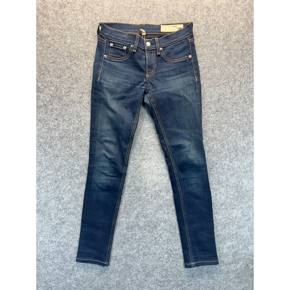 Rag and‎ Bone Jeans Women's 25 Skinny Dark Blue Stretch Denim Jeans Low Rise